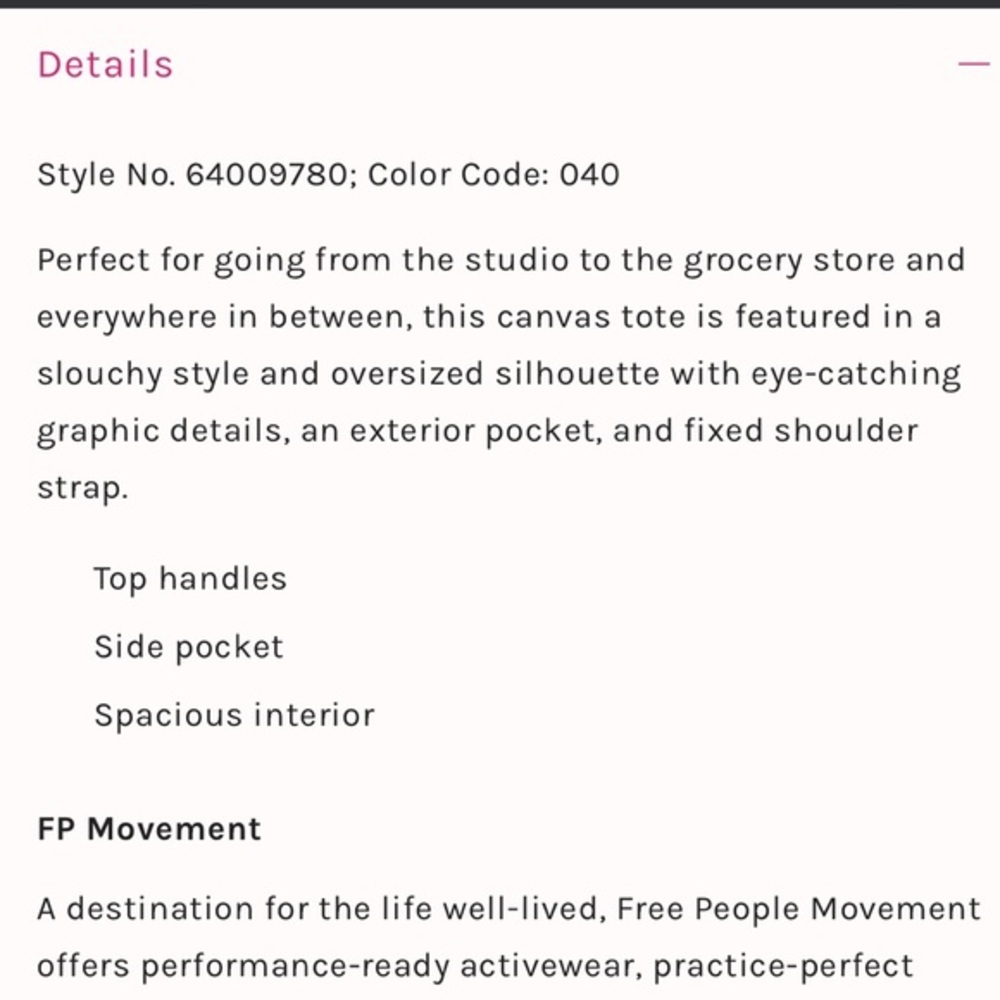 FP Movement Early Riser Tote - Picture 4 of 5